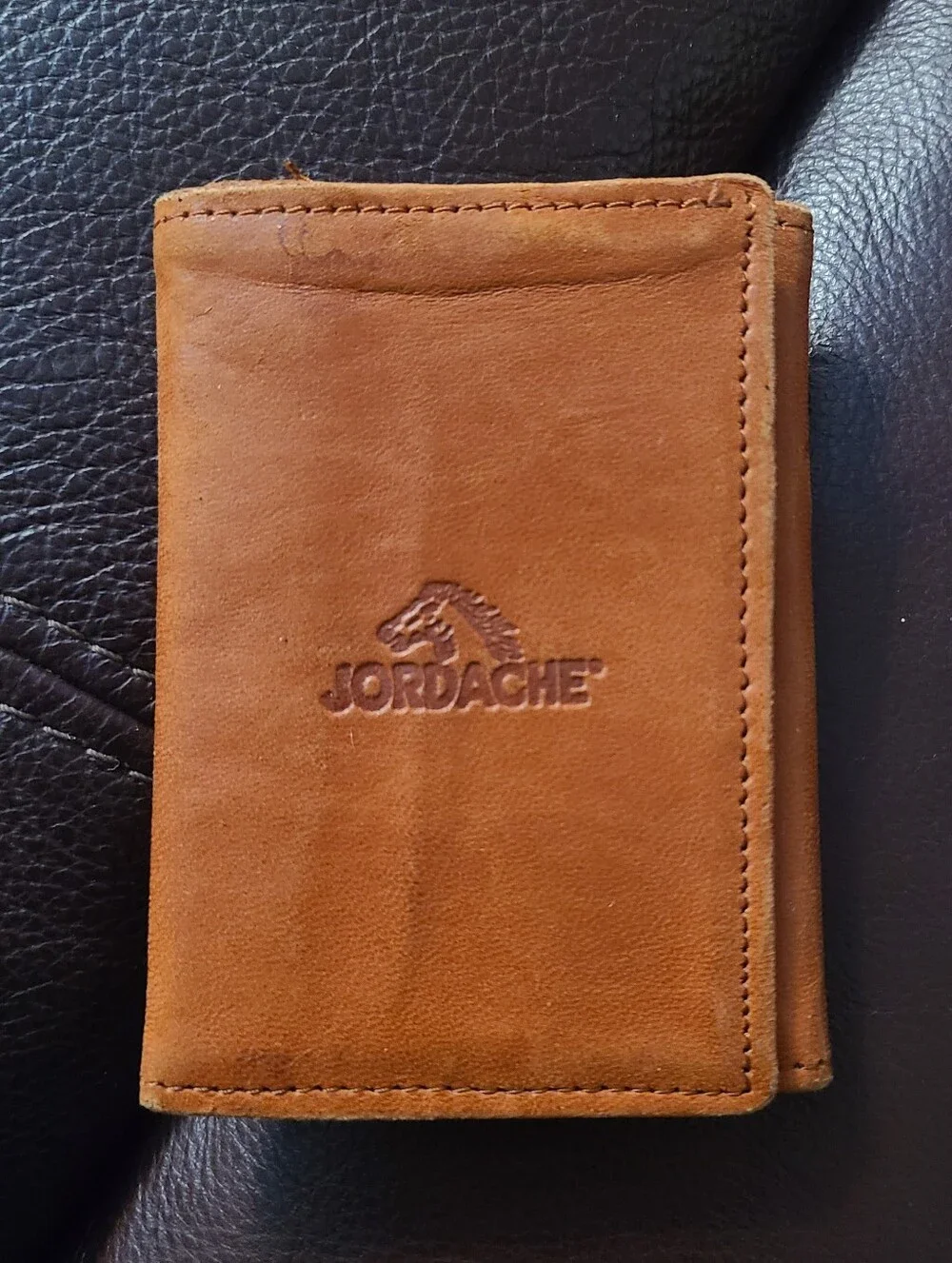 Vintage Jordache Trifold Leather Wallet - Tan Sheepskin Mutton Leather